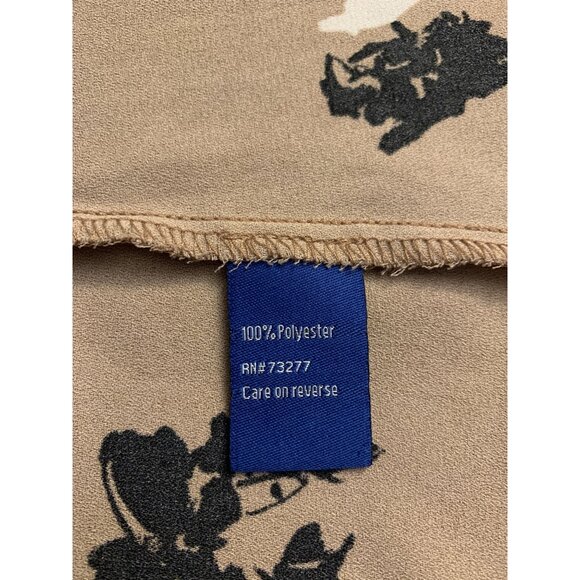 Apt. 9 Womens Floral Print V-Neck Blouse Brown & Black Polyester Size Small - Picture 5 of 7